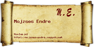 Mojzses Endre névjegykártya